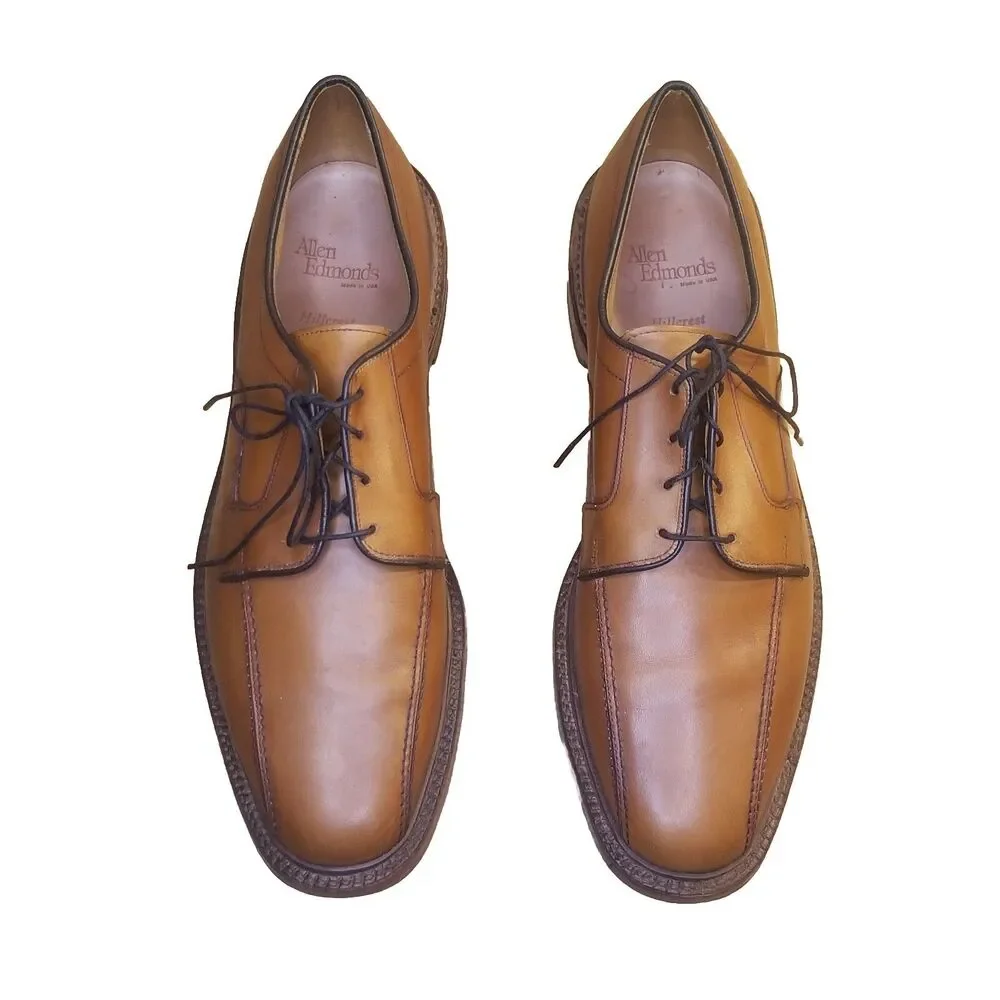 Allen Edmonds Hillcrest Men Size 13A Narrow Brown Leather Dress Derby Shoes 5954